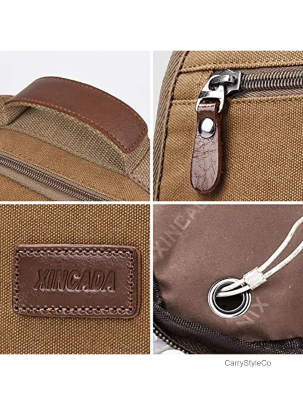 Men's Canvas Messenger Bag Crossbody Shoulder Bag Travel Work Purse